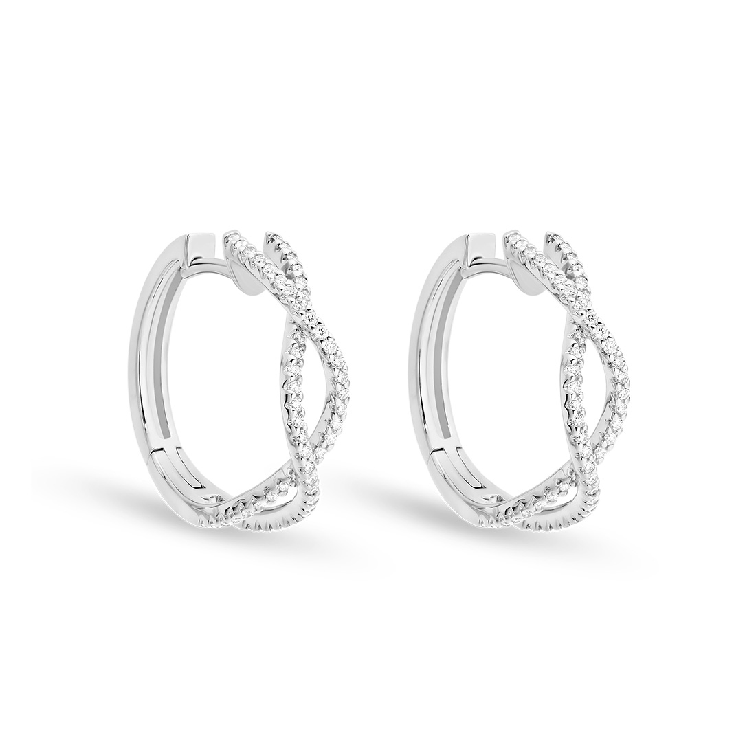 Intertwined Diamond Hoop Earrings