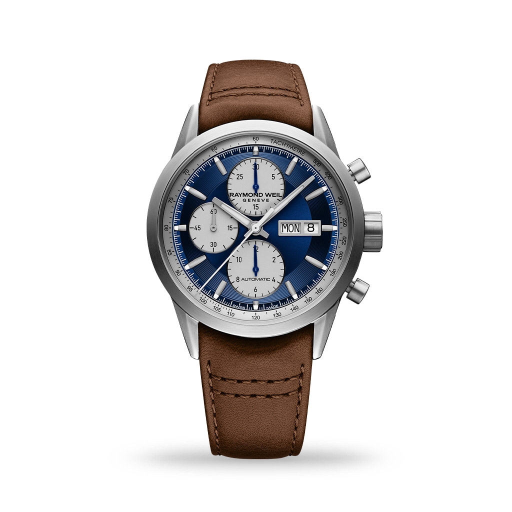 Raymond Weil Freelancer Automatic Blue Dial 42mm Leather Strap
