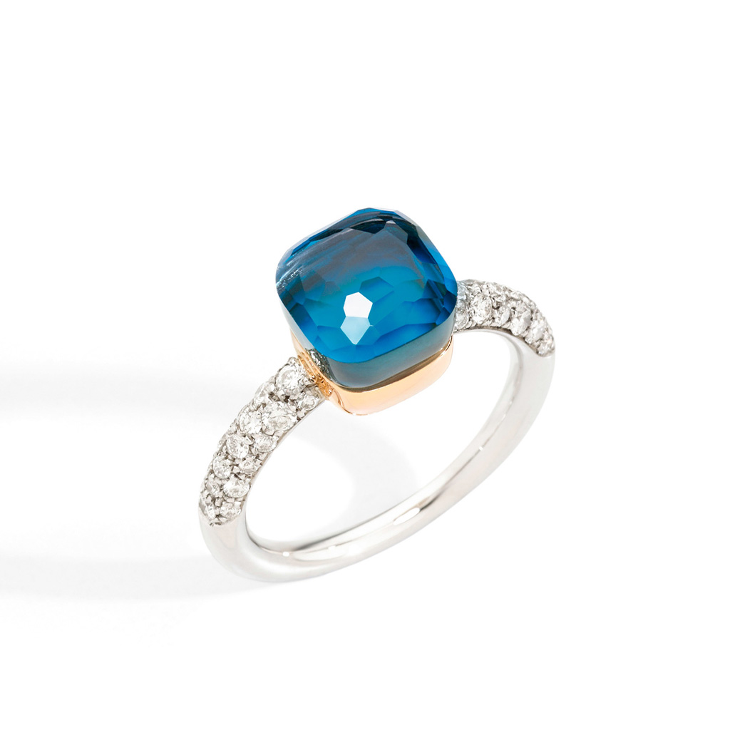 Pomellato Nudo Petite Diamonds &#038; London Blue Topaz Ring