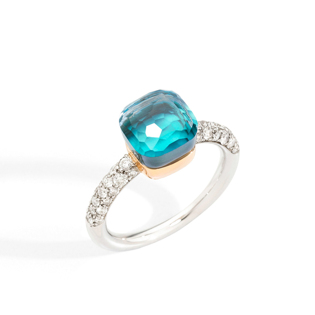 Pomellato Nudo Petite Diamonds &#038; Sky Blue Topaz Ring