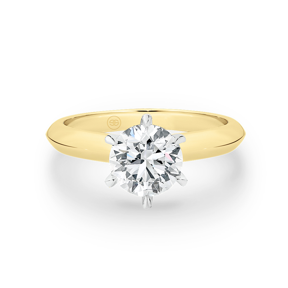1.00ct Round Brilliant Two-Tone Solitaire Diamond Engagement Ring