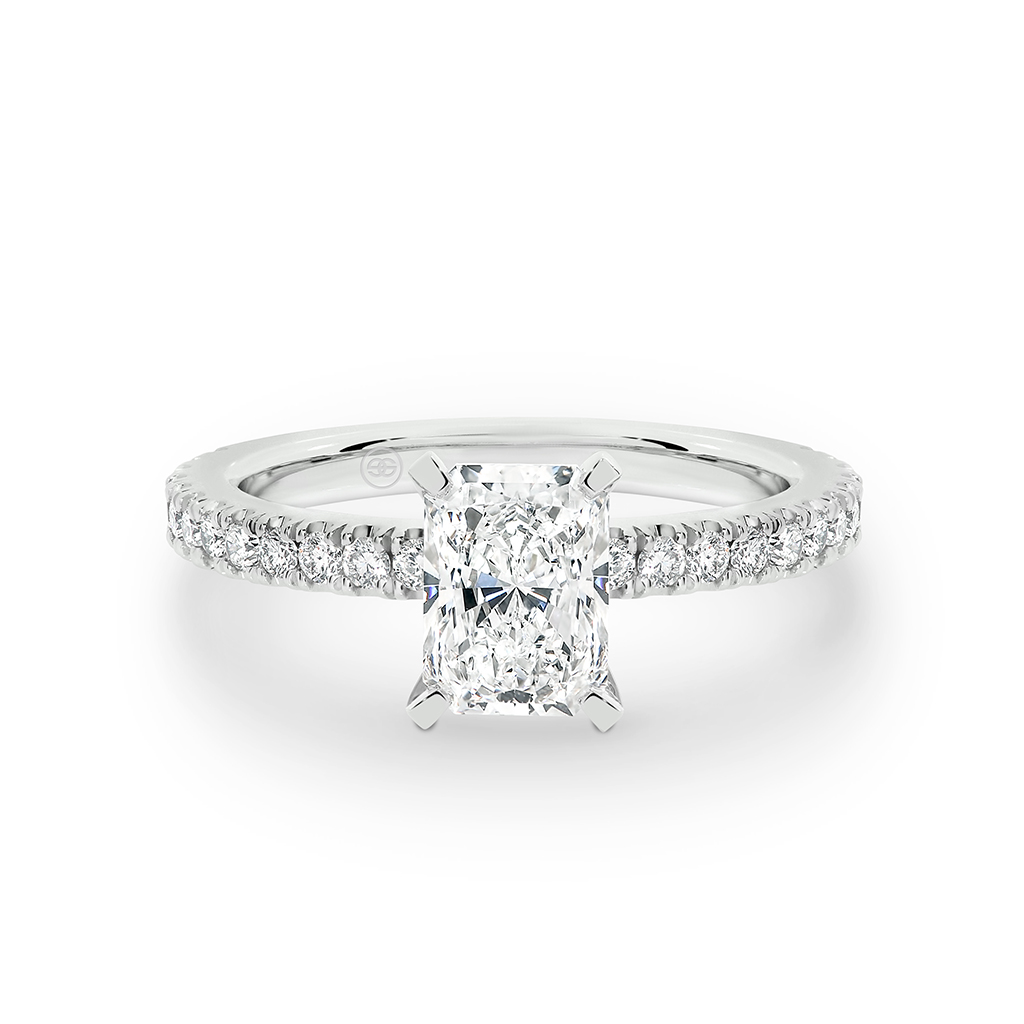 Radiant Cut Diamond Band Engagement Ring