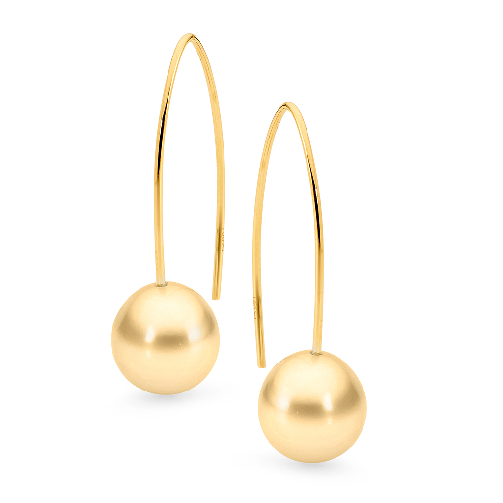 Allure Intense Gold South Sea Pearl Wire Hook Earrings