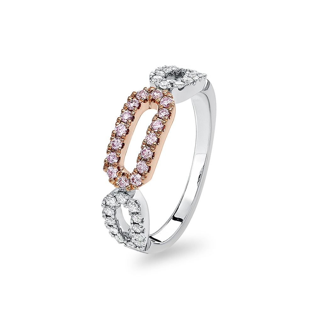 Kimberley White &#038; Argyle Pink Diamond Blush Amaya Ring