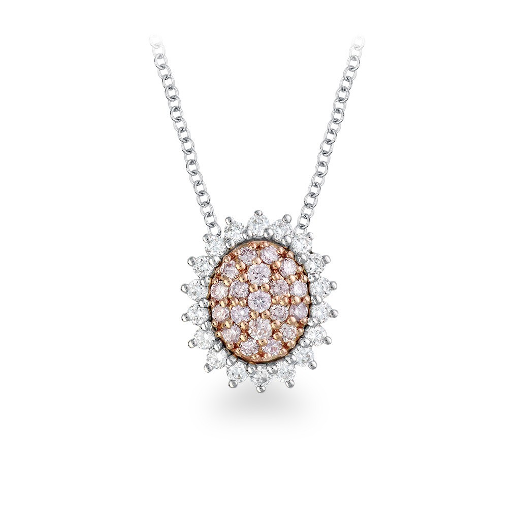 White &#038; Argyle Pink Diamond Blush Odette Cluster Pendant