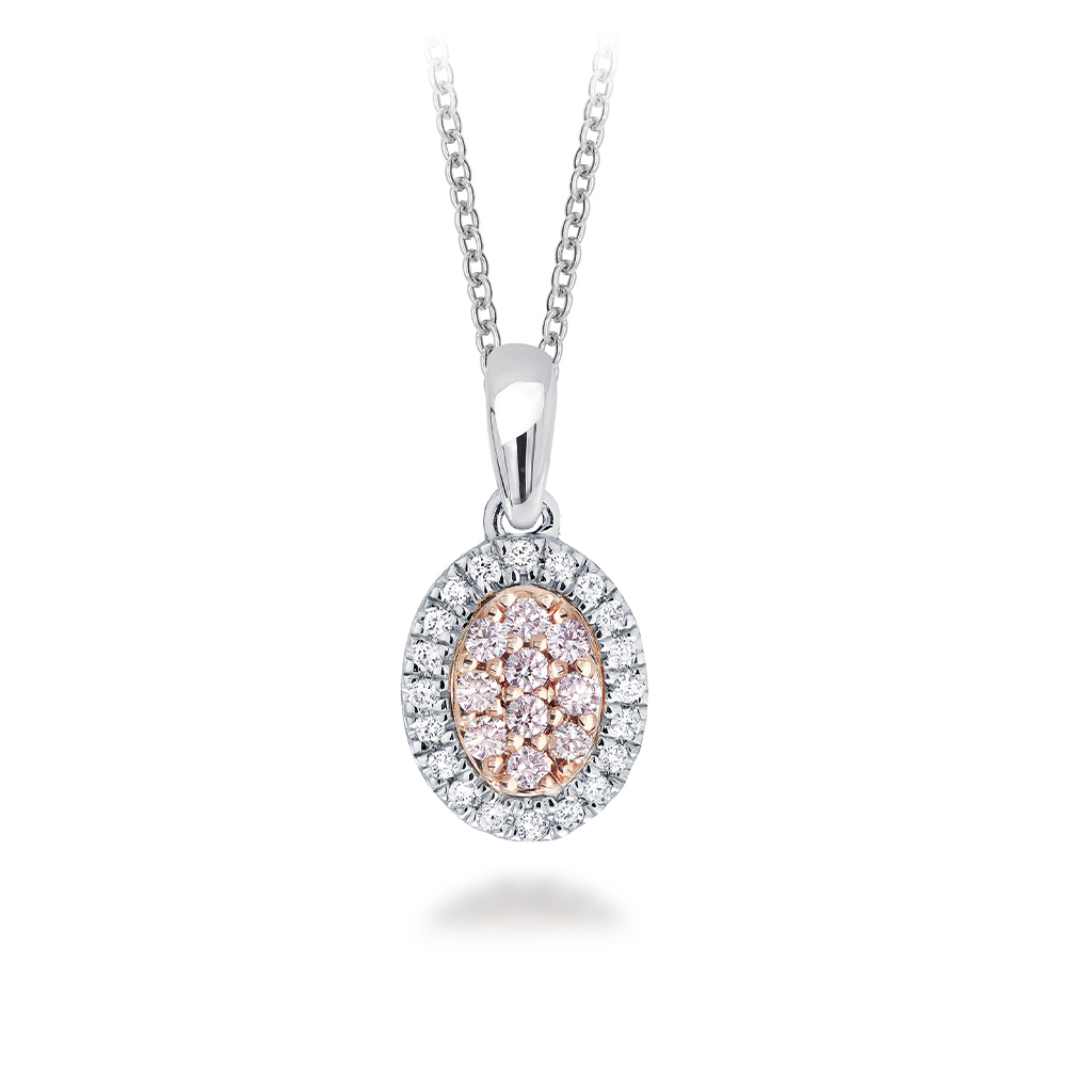White &#038; Argyle Pink Diamond Round Blush Lea Pendant Necklace