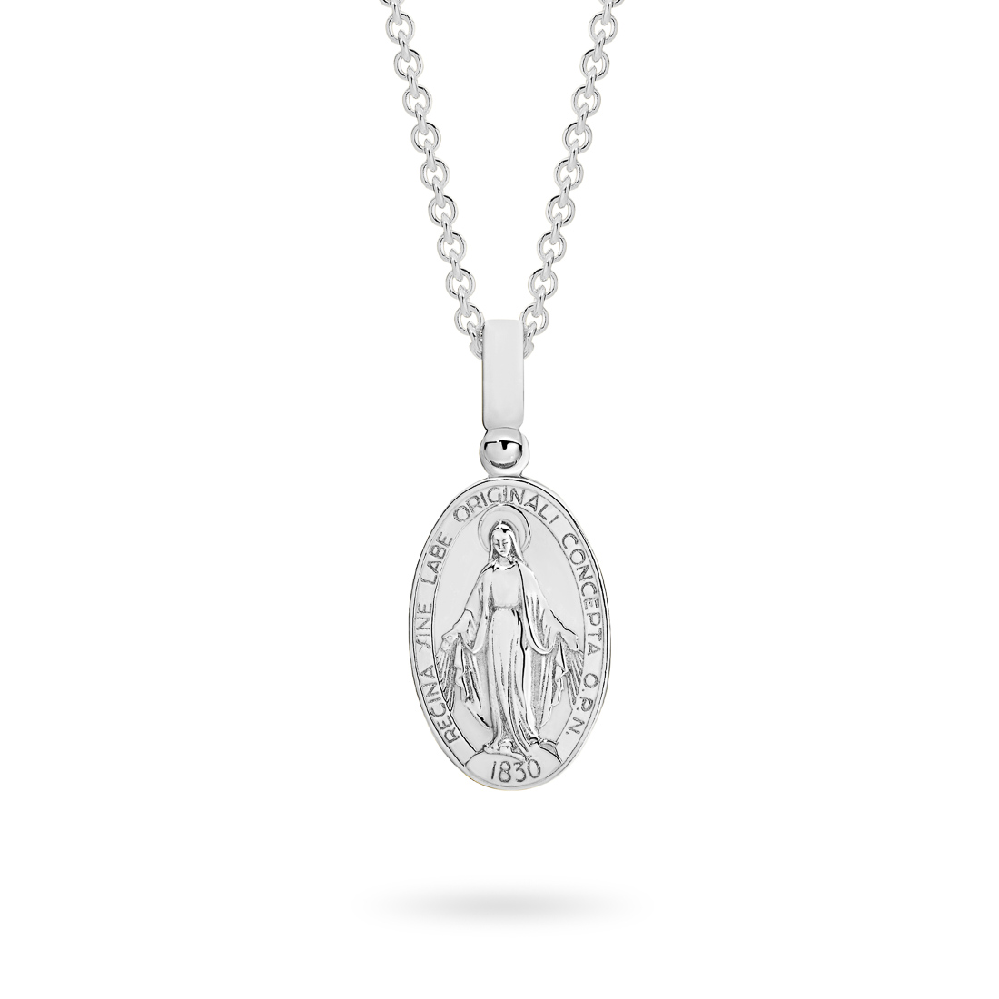 18K White Gold Blessed Virgin Mary Pendant