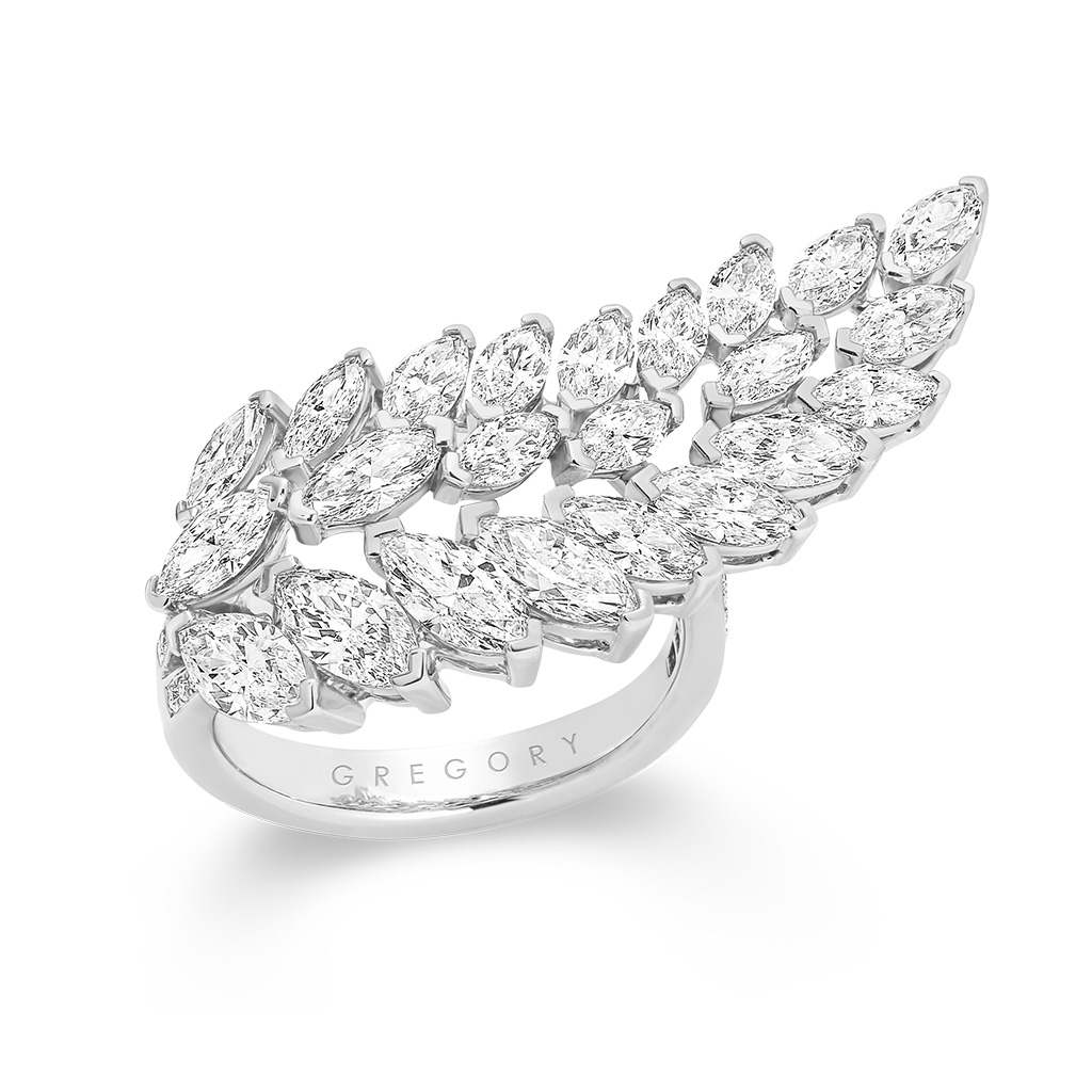 Marquise Diamond Wing Ring
