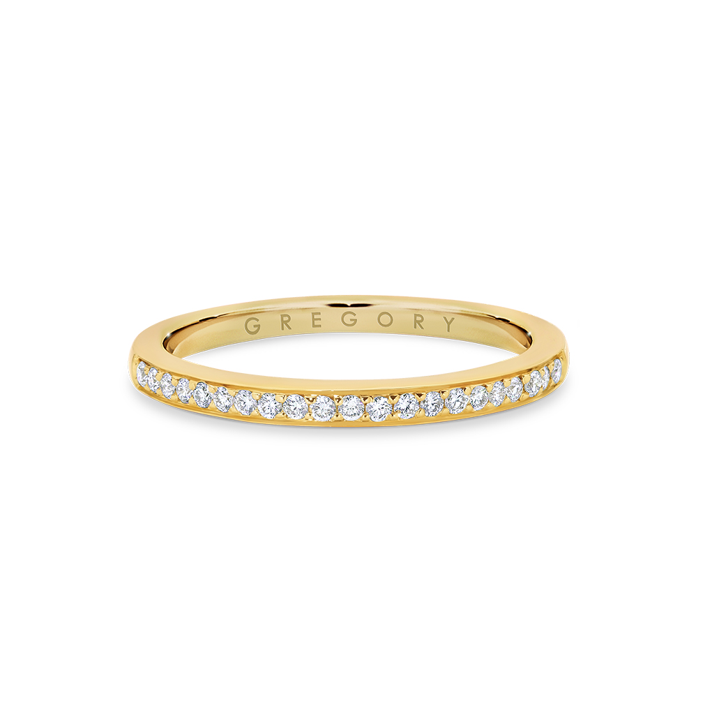 Fine Pave Set Diamond Wedding Ring in Yellow Gold