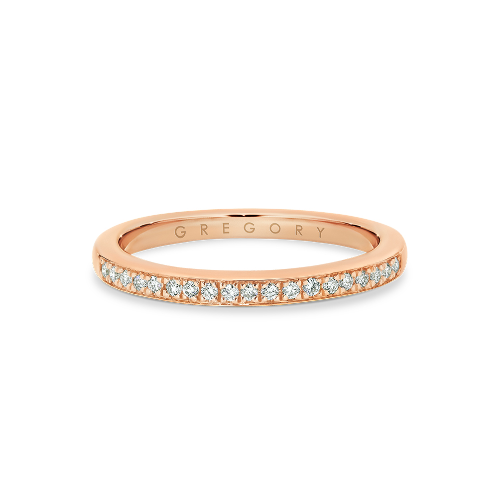 Fine Pave Set Diamond Band in Rose Gold