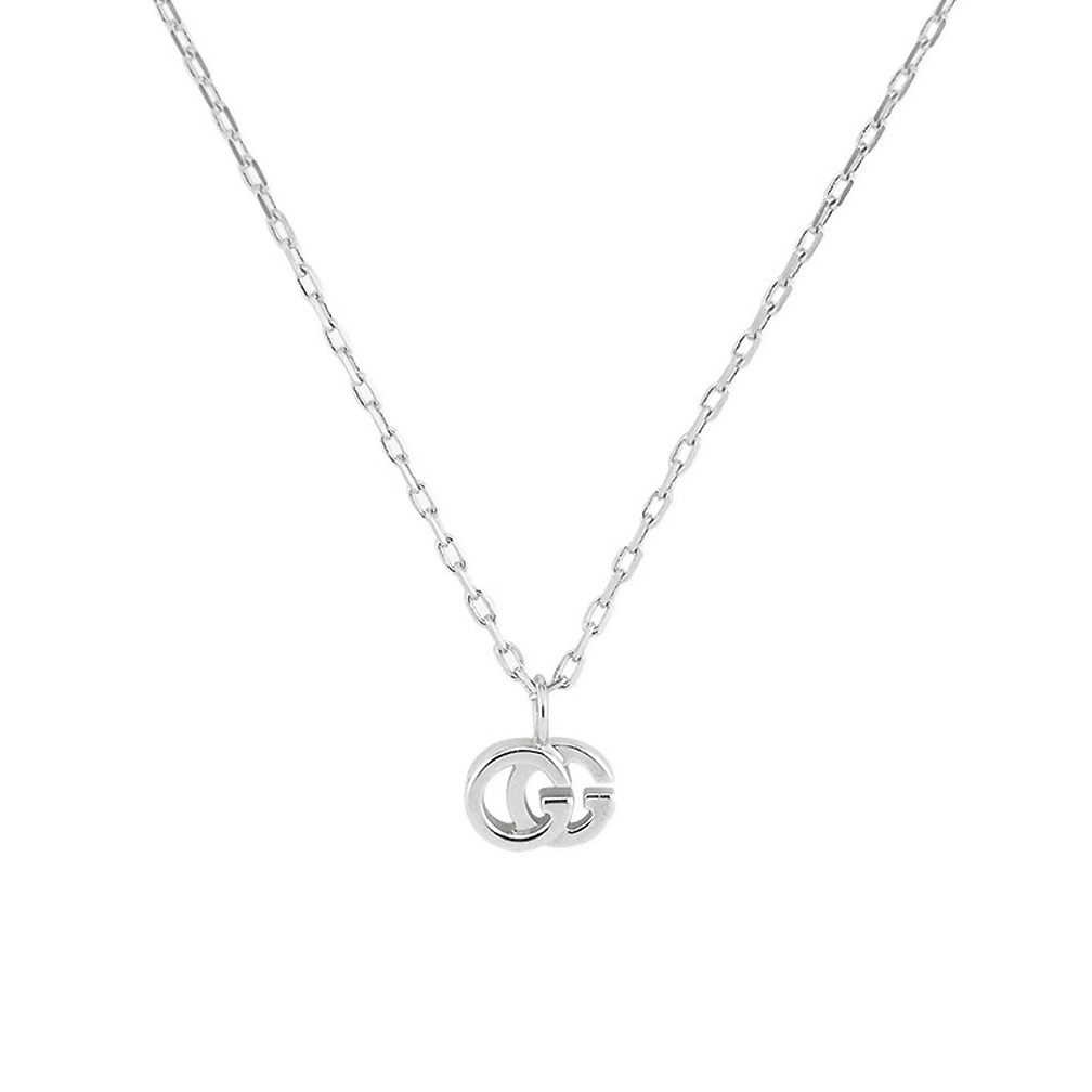 Gucci GG Running Necklace in White Gold
