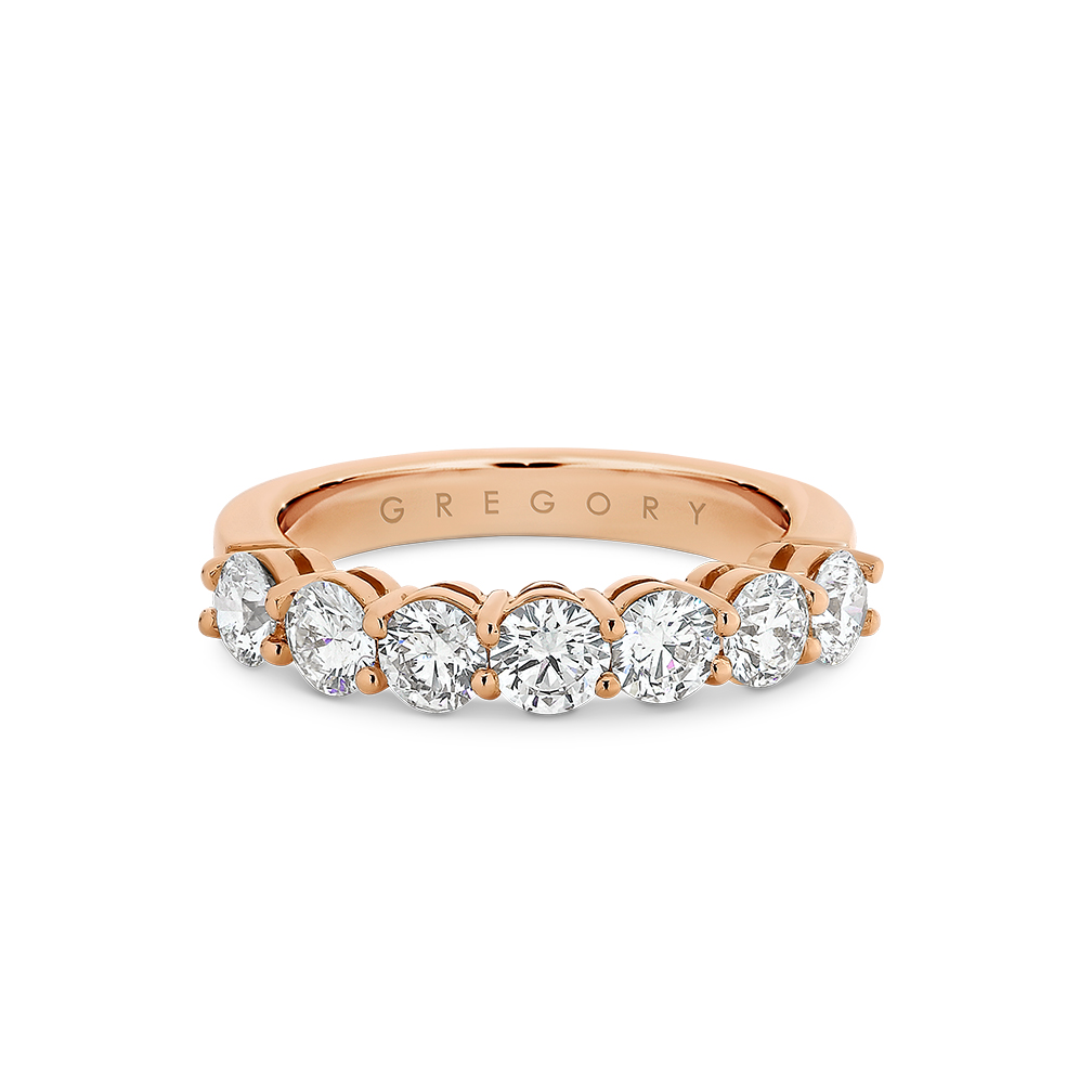 Grand Claw Set Diamond Band in Rose Gold
