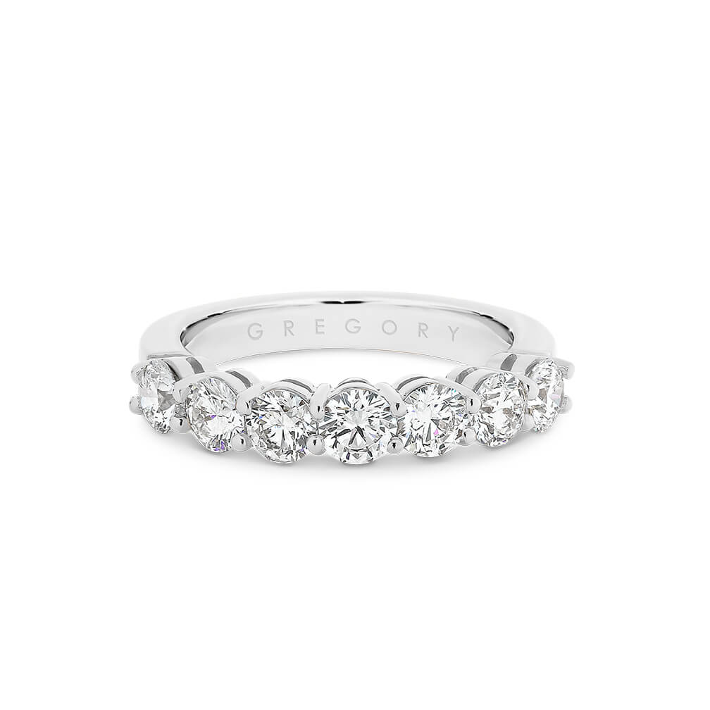 Grand Claw Set Diamond Band in White Gold