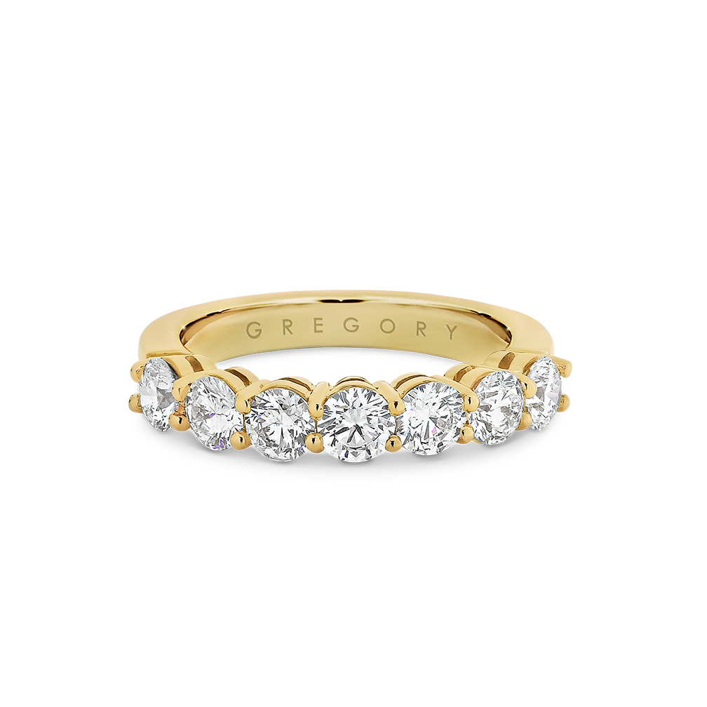 Grand Claw Set Diamond Band in Yellow Gold