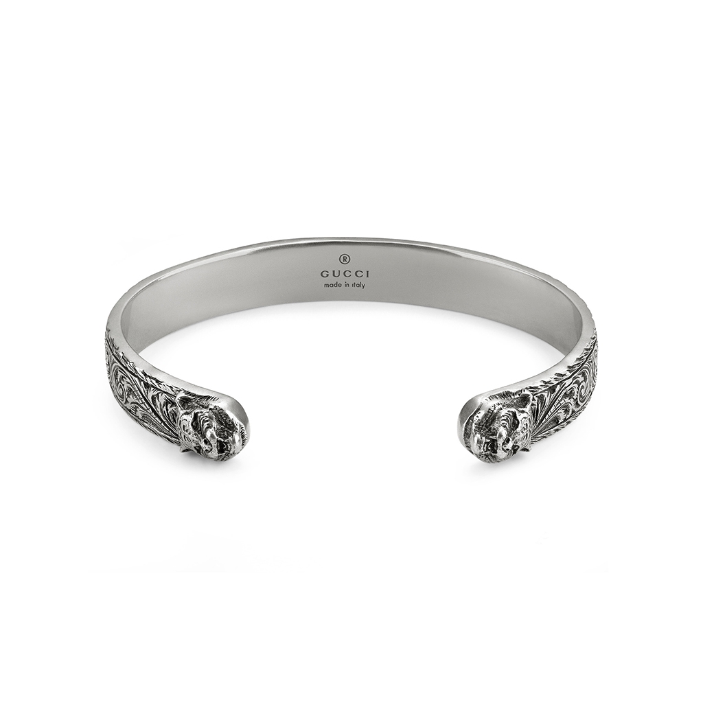 Gucci Feline Head Bracelet in Silver