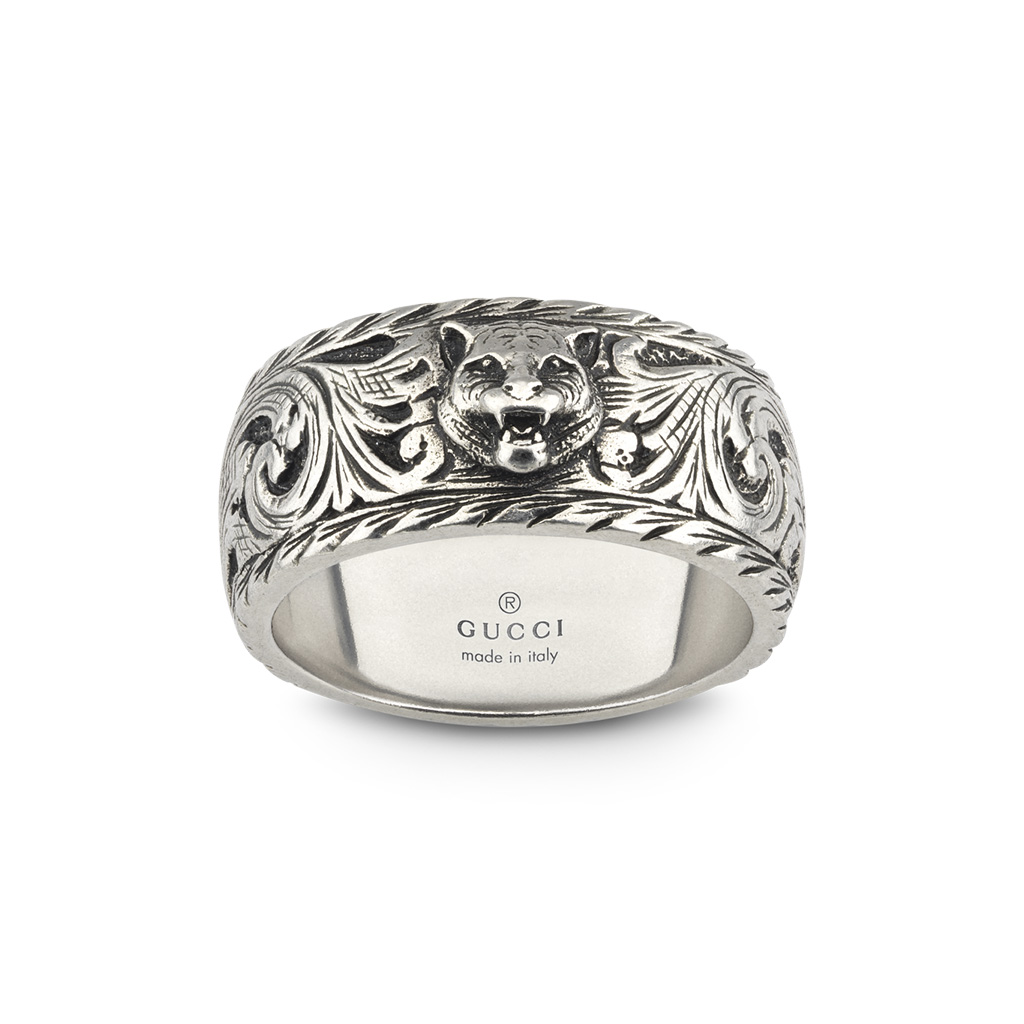 Gucci Feline Head Thin Silver Ring