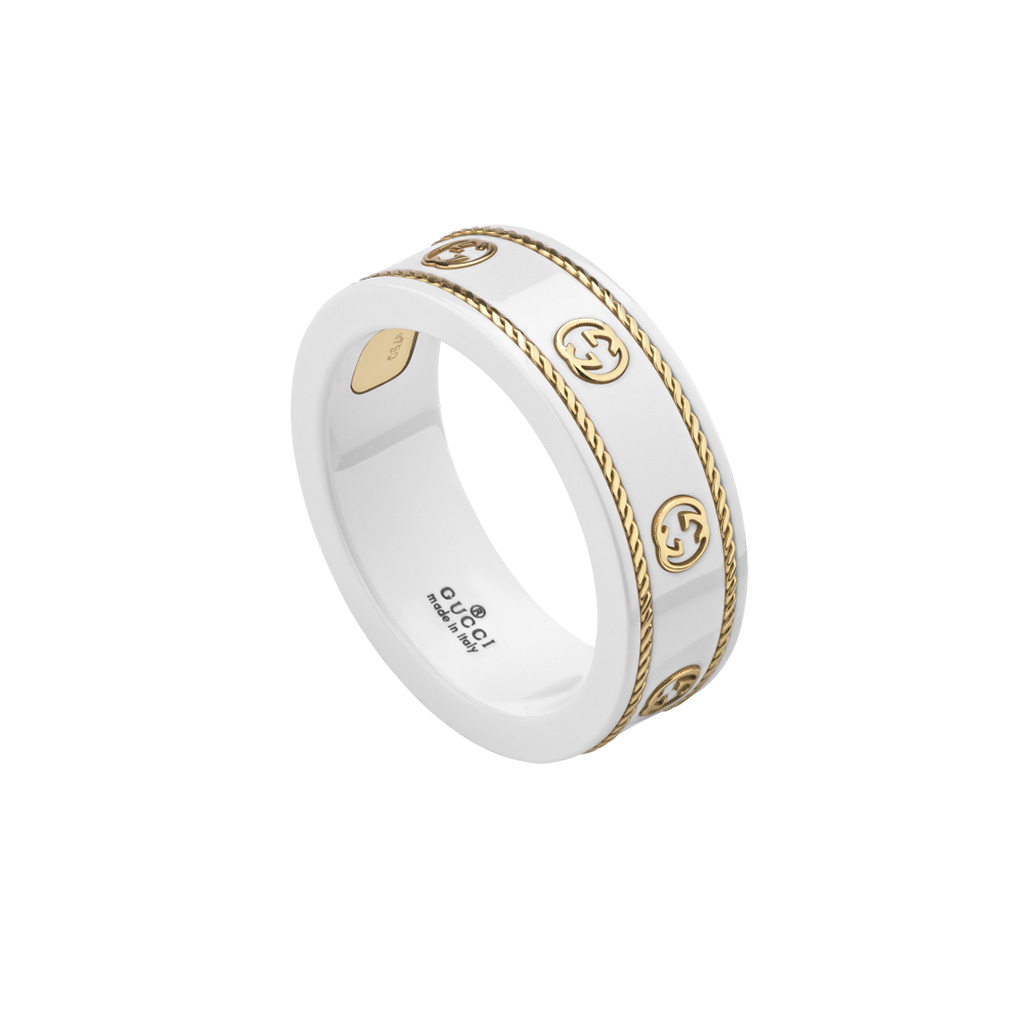 Gucci Icon Ring with Yellow Gold Interlocking G