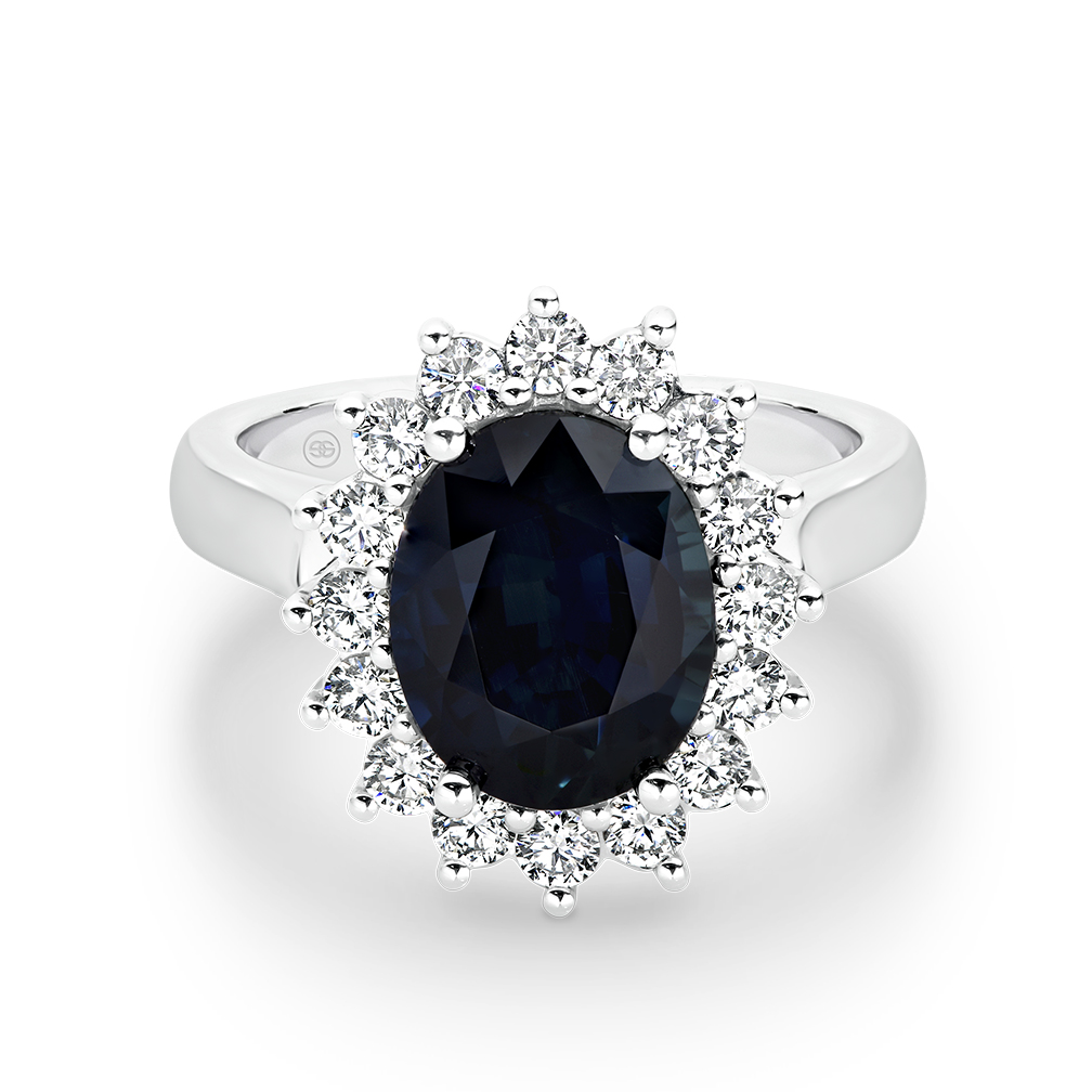 Icon Sapphire and Diamond Cluster Ring