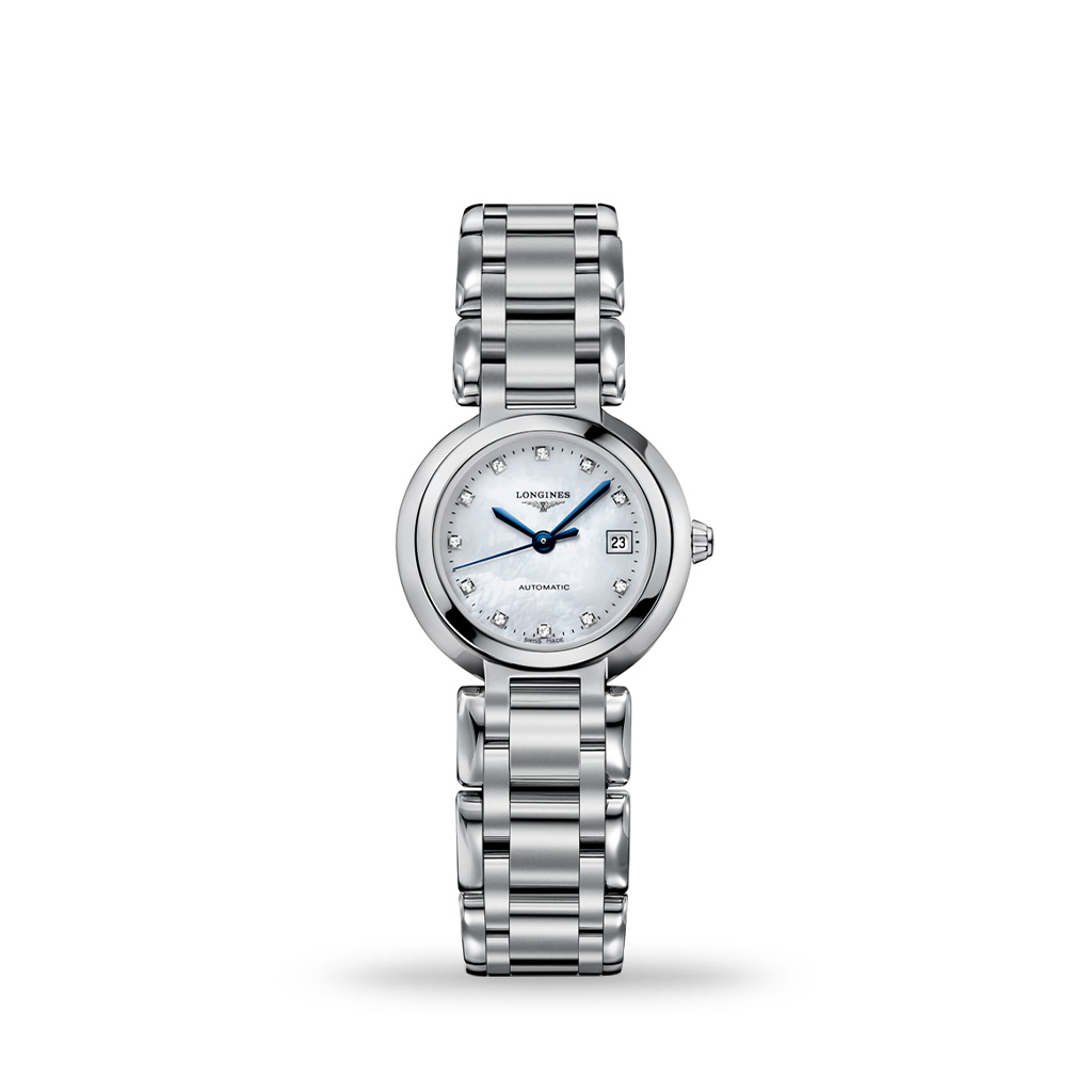 Longines PrimaLuna 27mm Automatic White Mother-of-Pearl Bracelet