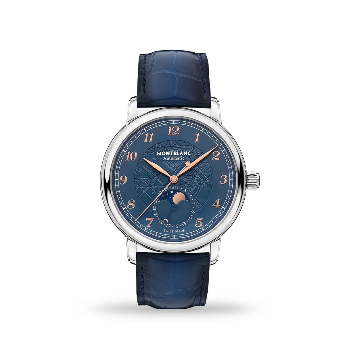 Montblanc Star Legacy Moonphase 42mm Blue Dial Leather Strap