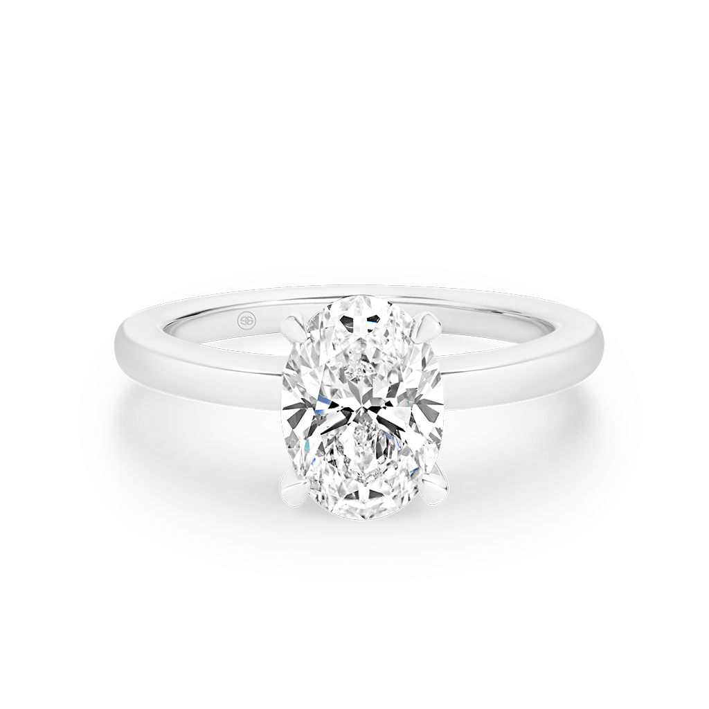 Oval Shape Solitaire Diamond Engagement Ring