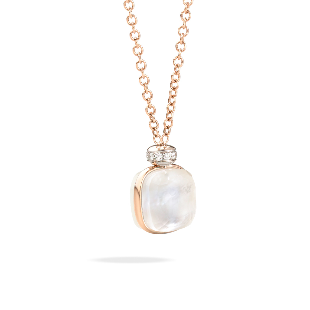 Pomellato Nudo Clessidra Cut Necklace with White Topaz and Mother of Pearl