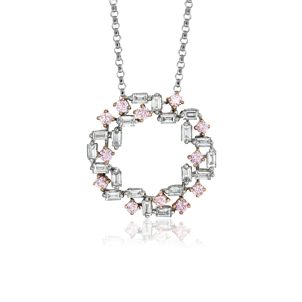 White &#038; Argyle Pink Diamond Skylar Pendant Necklace