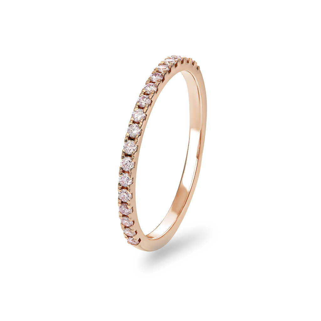 Kimberley White &#038; Argyle Pink Diamond Thread Wedder Half Set Ring