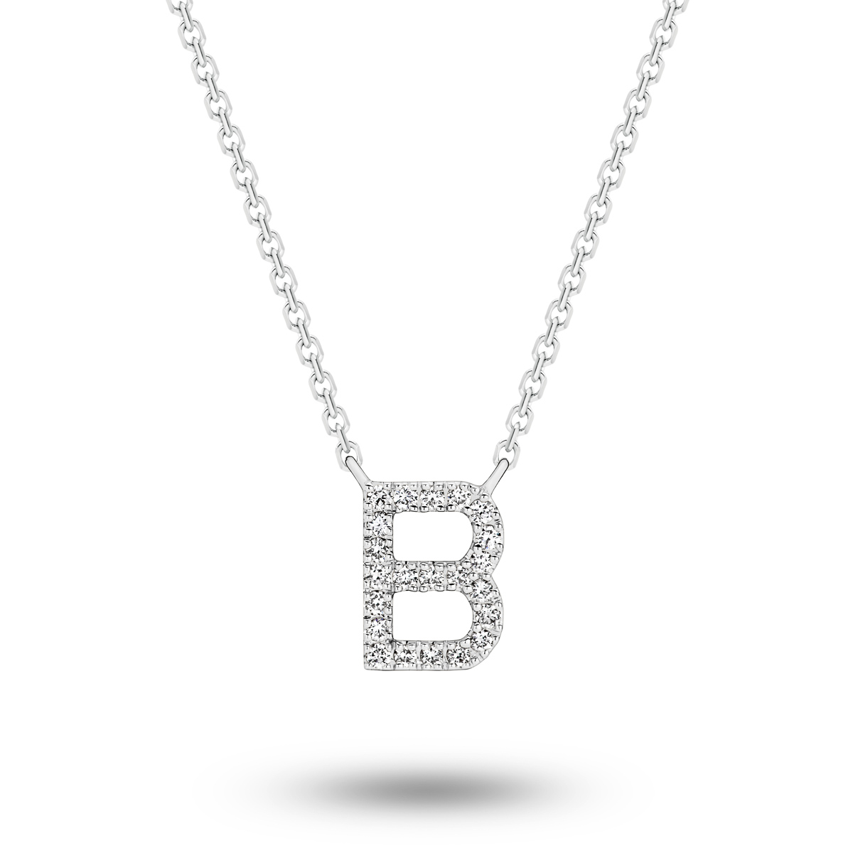 18K Diamond Set Initial B Necklace