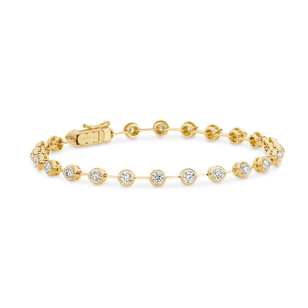 2.00ct Yellow Gold Diamond Bar Tennis Bracelet