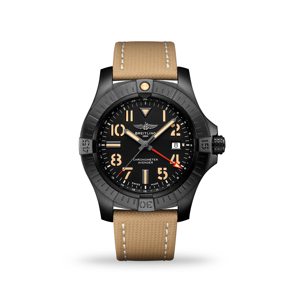 Breitling Avenger Automatic GMT 45 Night Mission Sand Leather