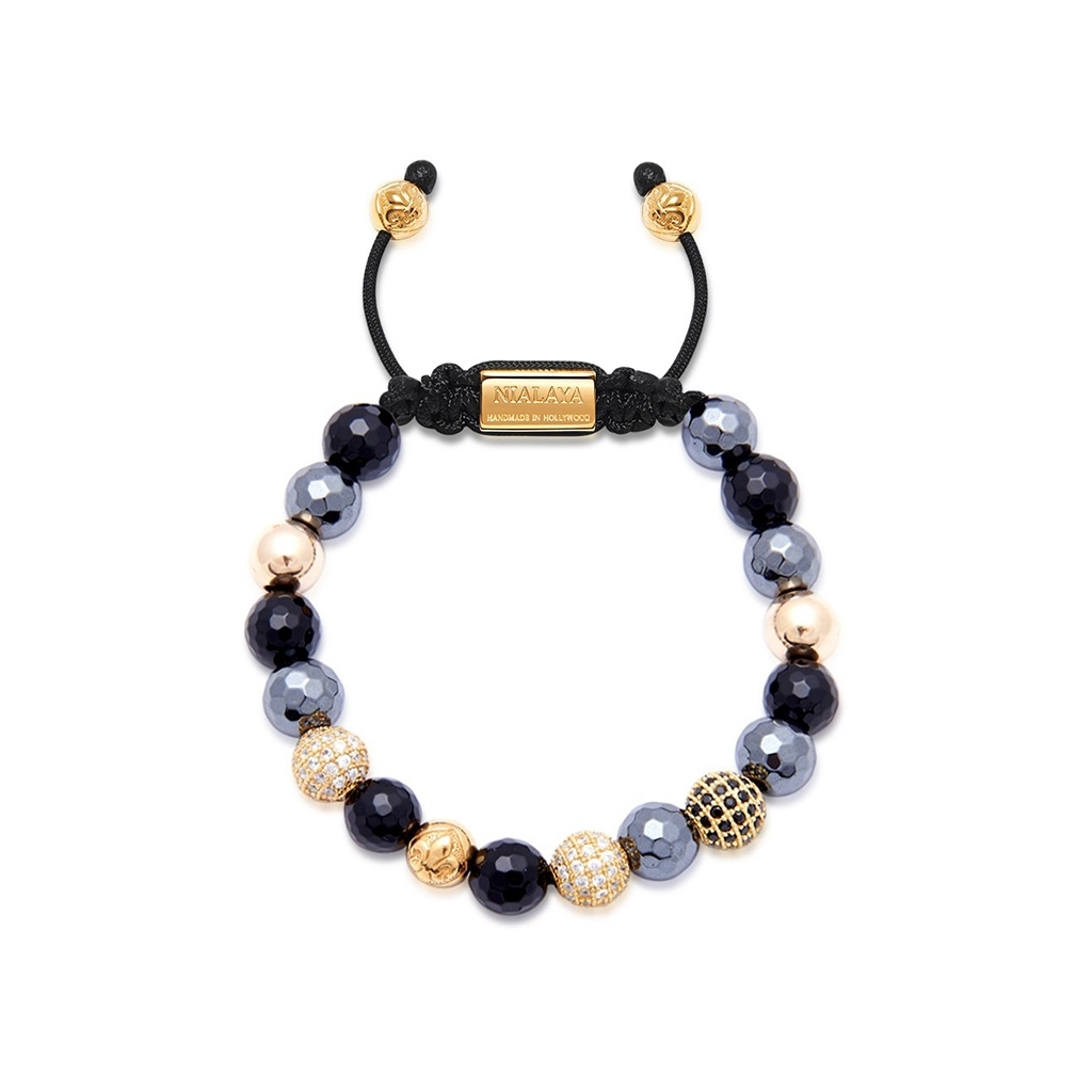 Nialaya Women&#8217;s Beaded Bracelet with Hematite and Agate