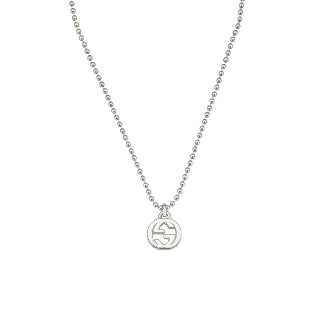 Gucci Necklace With Interlocking G Pendant in Silver